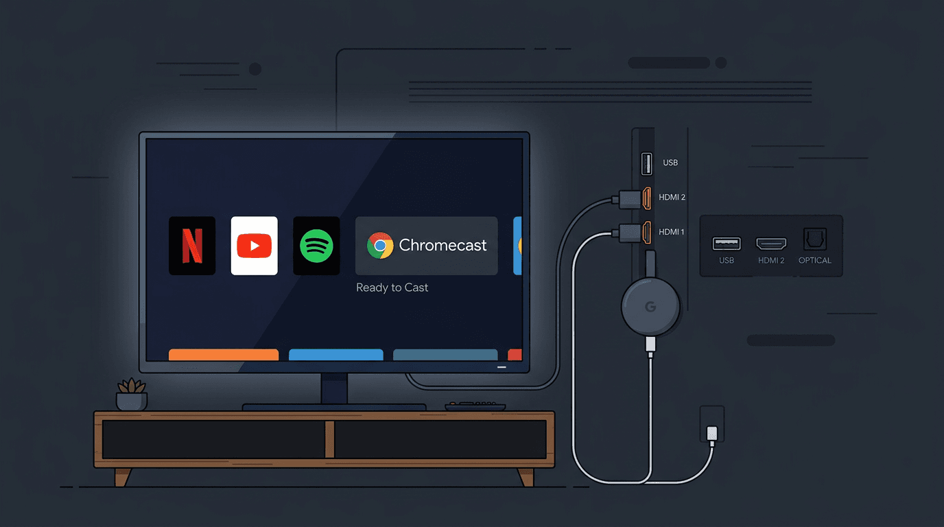 Chromecast connected to TV