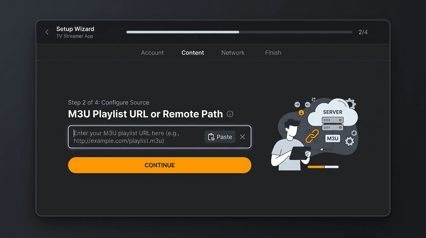 Enter M3U playlist URL in Kodi